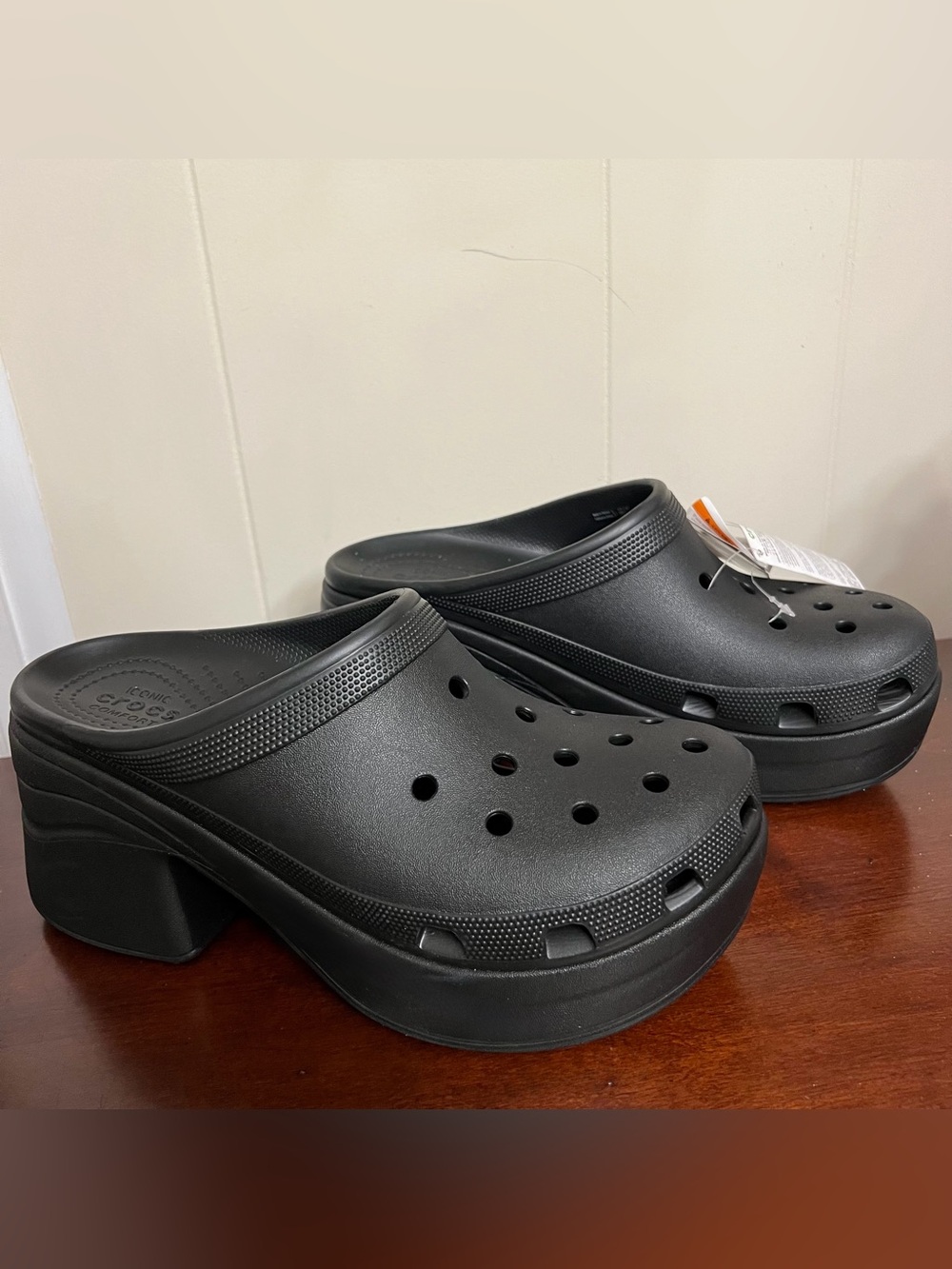 Crocs Siren Clog 208547 Black Platform Chunky Heel Mules Men's 11 / Women's 13 - Picture 5 of 10
